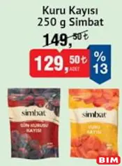 SİMBAT KURU KAYISI 250 G